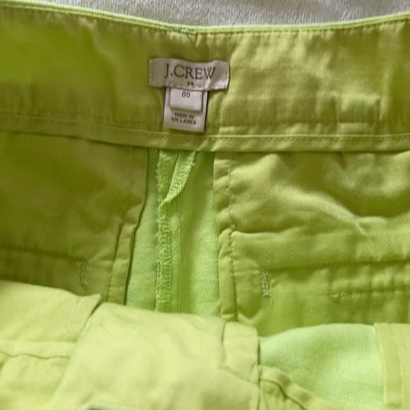 J.Crew short neon green size 00 - Picture 2 of 3